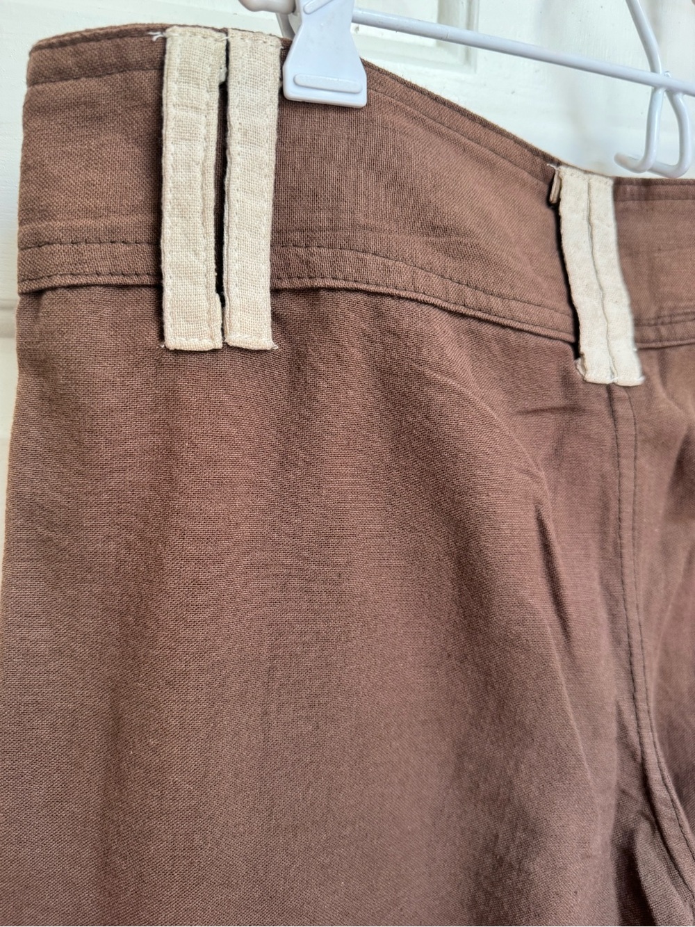 Kathmandu Imports Embroidered Sun Pocket Brown Cargo Cropped Pants Womens Medium - Picture 11 of 16